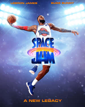 勒邦占士在太空主題籃球比賽中穿著Tune Squad球衣。 — 4:5 壁紙