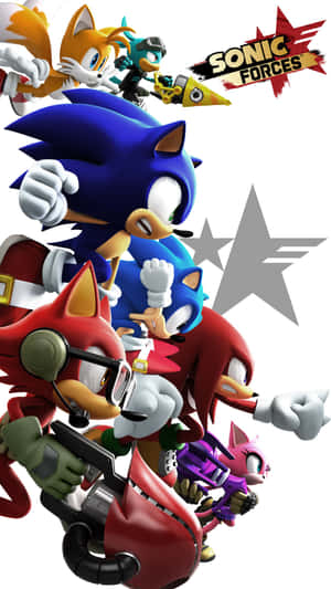 《超音鼠》與朋友們在《Sonic Forces》遊戲中展現動感十足的動作姿態。 — 超音鼠 壁紙