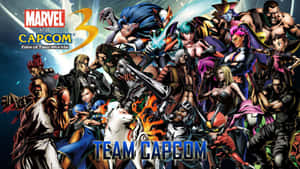 《Marvel vs Capcom 3》電玩海報中嘅Team Capcom角色。 — 漫威超級英雄 壁紙