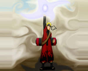 漩渦鳴人以動漫風格引導藍色螺旋丸查克拉。 — 火影忍者 supreme 壁紙