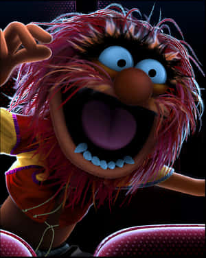 《The Muppets》中嘅Animal，擁有狂野嘅紅色毛髮同大大張開嘅嘴。