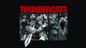 五個 ThunderCats 角色以動漫風格呈現，紅眼睛，手持大劍。 — 卡通網絡角色 壁紙