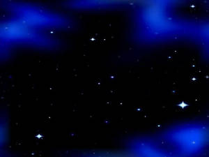 星光閃爍的夜空，帶有發光的藍色星雲。 — 藍天 壁紙