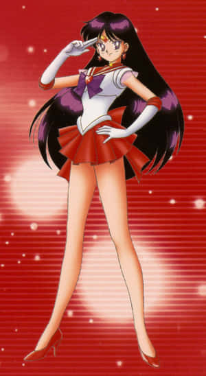 Sailor Pluto 穿著她標誌性的紅色和紫色水手服，自信地擺姿勢。 — 美少女戰士 壁紙