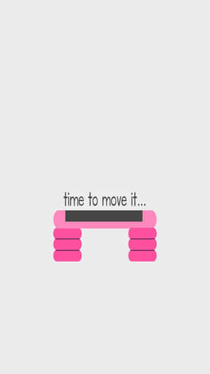 帶有文字 time to move it 的粉色抽象圖形 — 健身 壁紙