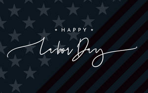 美國國旗圖案背景上的Happy Labor Day文字