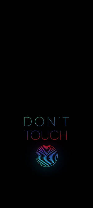 黑色背景上帶有指紋圖標的霓虹發光「DON'T TOUCH」文字。