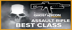 Ghost Recon Wildlands 遊戲標誌，帶有骷髏和突擊步槍圖形，宣告最佳職業