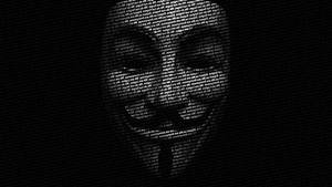 發光文字在黑暗背景上形成一個戴面具的臉。 — 鬼滅之刃面具 壁紙