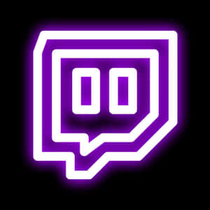 Twitch標誌在黑色背景上以紫色和白色霓虹燈發光