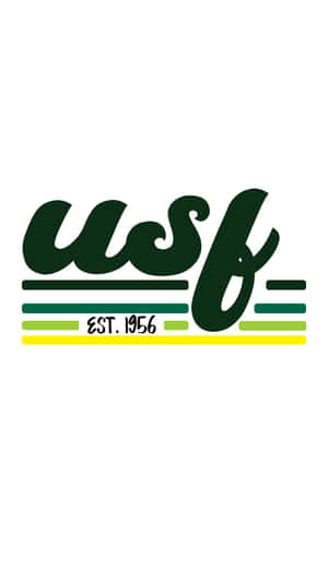 USF標誌，綠色字體和條紋，成立於1956年 — 學校 壁紙