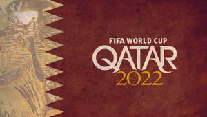 FIFA World Cup Qatar 2022 官方標誌，栗色和金色設計元素。