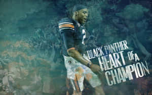 穿著奧本球衣的足球運動員，帶有 'Black Panther Heart of a Champion' 文字。