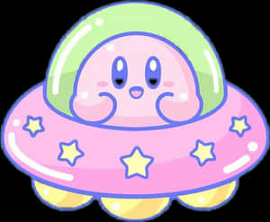 #卡比 #太空 #外星人 #可愛 #UFO #粉彩 - 粉彩卡比，高清PNG下載 — Ufo 壁紙
