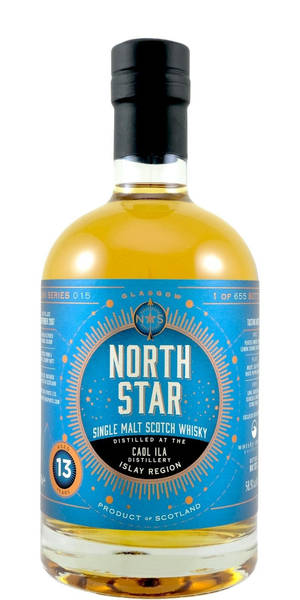North Star 單一麥芽蘇格蘭威士忌瓶，藍色標籤，金色液體。
