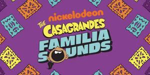 Nickelodeon 的 The Casagrandes Familia Sounds 標誌，帶有彩色 papel picado 背景。 — 音樂美學 壁紙
