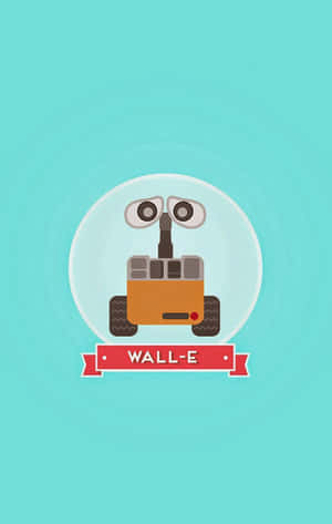 WALL-E機械人在氣泡中，帶紅色橫幅