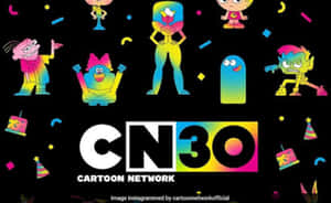 Cartoon Network 30週年慶祝活動，色彩繽紛的角色和派對裝飾。