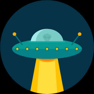 卡通飛碟與外星人剪影