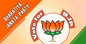 Bharatiya Janata Party 選舉標誌，帶有橙色蓮花和三色背景