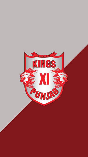 Kings XI Punjab 板球隊標誌，位於分割的灰色和紅色背景上。 — 巴基斯坦板球 壁紙