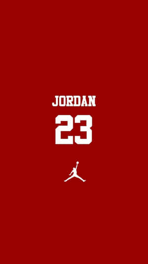 白色Jordan 23標誌和剪影在紅色背景上。