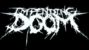 黑色背景上的白色鋸齒DOOM文字
