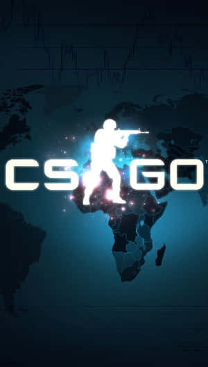 CS:GO玩家剪影在世界地圖上發光，帶有數據線條