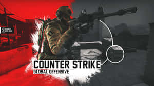 來自Counter Strike Global Offensive的城市戰鬥場景中瞄準步槍的士兵。
