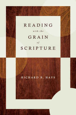 書本封面，木紋設計，奶油色文字寫著 Reading with the Grain of Scripture，作者 Richard B Hays