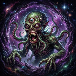 一個擁有無數眼睛與觸手的遠古宇宙實體，從維度裂縫中浮現。 — 怪獸動圖 壁紙