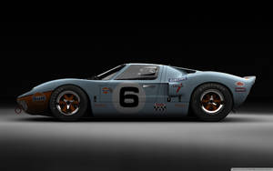 經典海灣福特GT40賽車，6號，在攝影棚燈光下。