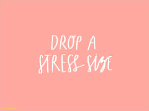 粉紅色背景，白色文字寫著 drop a stress vibe。