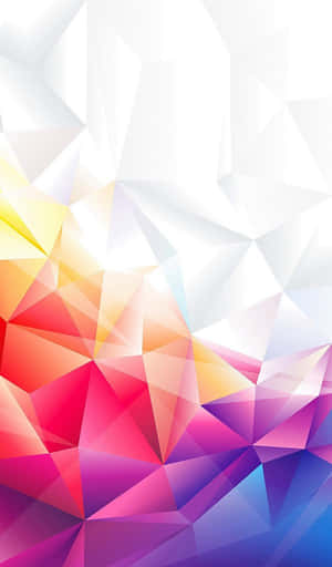 抽象幾何壁紙，彩色三角形形狀漸變為白色。 — Galaxy Tab A 壁紙
