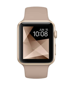 金色Apple Watch配米色錶帶，顯示時間10:08和日期JUN 15。