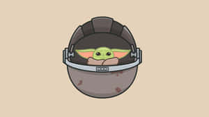Baby Yoda 從頭盔內探出頭來 — 寶寶尤達 壁紙