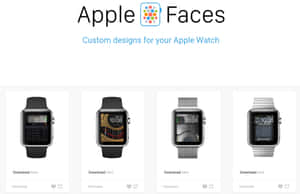 四個 Apple Watch 錶面，具有不同的數位手錶設計。