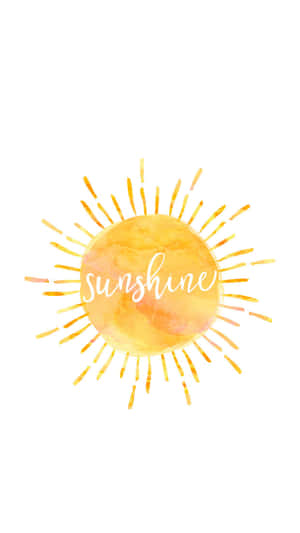 水彩太陽插圖，內部寫有單詞 sunshine。