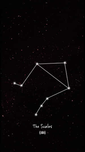 在黑暗的星空中以白色勾勒出的天秤座星座。 — 星座 壁紙