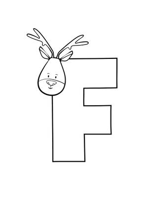 字母F形狀像一隻帶有鹿角和笑臉的馴鹿。