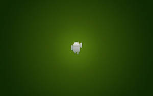 漸變綠色背景上的銀色Android機械人標誌 — 凌志標誌 GIF 壁紙