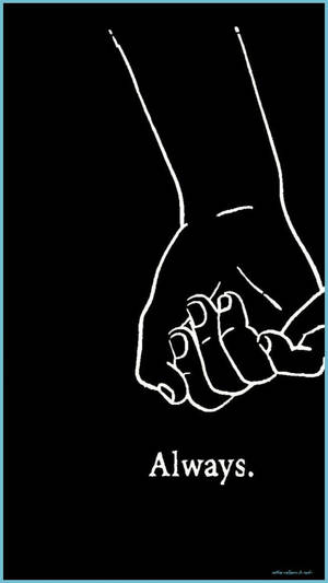 兩隻緊握的手，附有「Always.」字樣 — 可愛情侶 GIF 壁紙