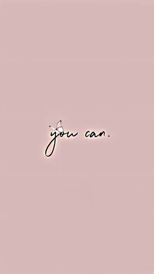 粉紅色背景，帶有「you can.」文字及y上方的蝴蝶