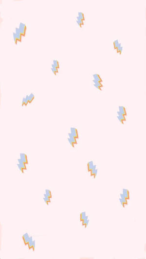 柔和粉紅色背景上的閃電圖案