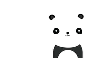 黑白簡約熊貓臉插圖，帶有簡單特徵。 — 熊貓 壁紙