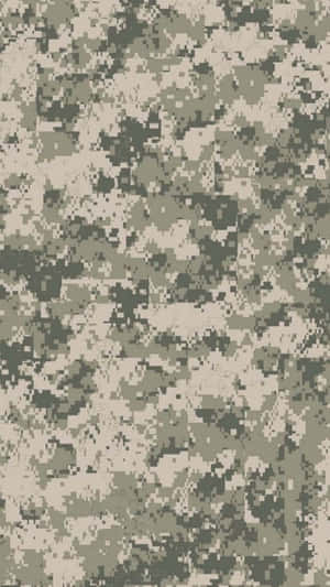 帶有綠色、米色和灰色像素化方塊的數碼軍事迷彩圖案。