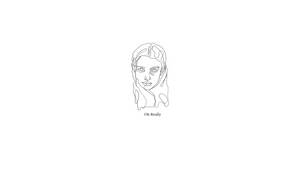 一個簡單的黑色線條繪畫，描繪一位女性臉龐，下方有文字 Oh Really。