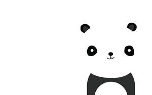 黑白極簡熊貓臉插圖，特徵簡單。 — 熊貓 壁紙