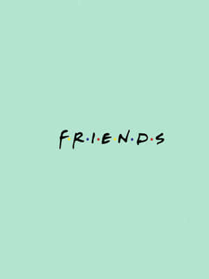 薄荷綠色背景上嘅 Friends 電視節目標誌