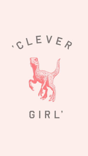 粉紅色恐龍插圖，帶有灰色 'Clever Girl' 文字。